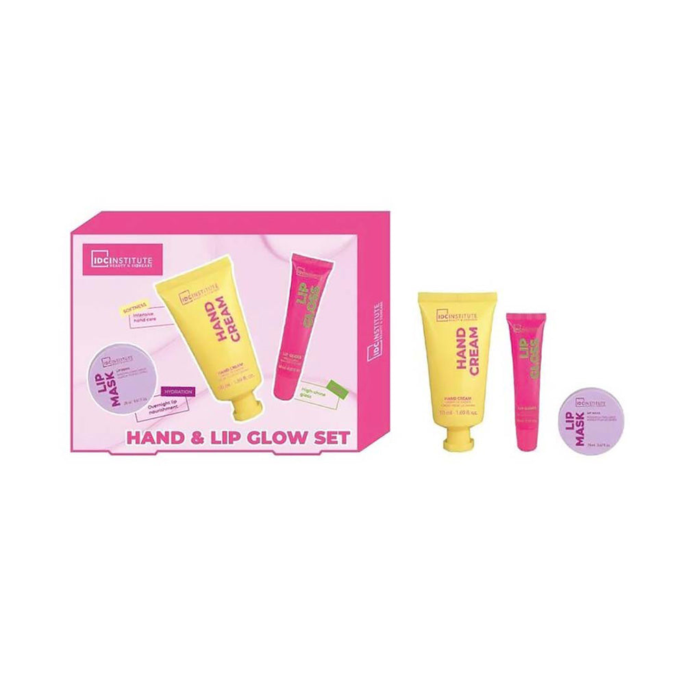 IDC Institute Hand & Lip Glow Set – Σετ Περιποίησης Χεριών & Χειλιών 3 Τμχ