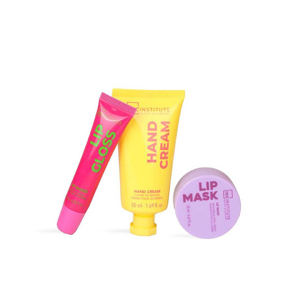 IDC Institute Hand & Lip Glow Set – Σετ Περιποίησης Χεριών & Χειλιών 3 Τμχ