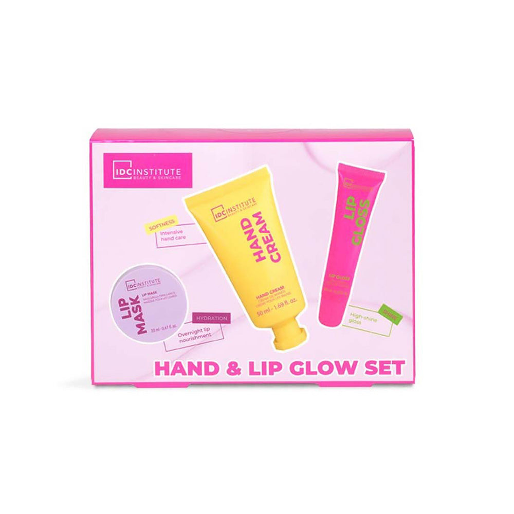 IDC Institute Hand & Lip Glow Set – Σετ Περιποίησης Χεριών & Χειλιών 3 Τμχ