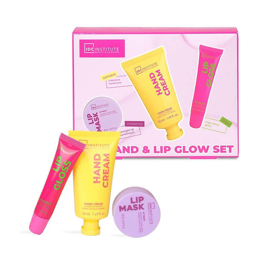 IDC Institute Hand & Lip Glow Set – Σετ Περιποίησης Χεριών & Χειλιών 3 Τμχ