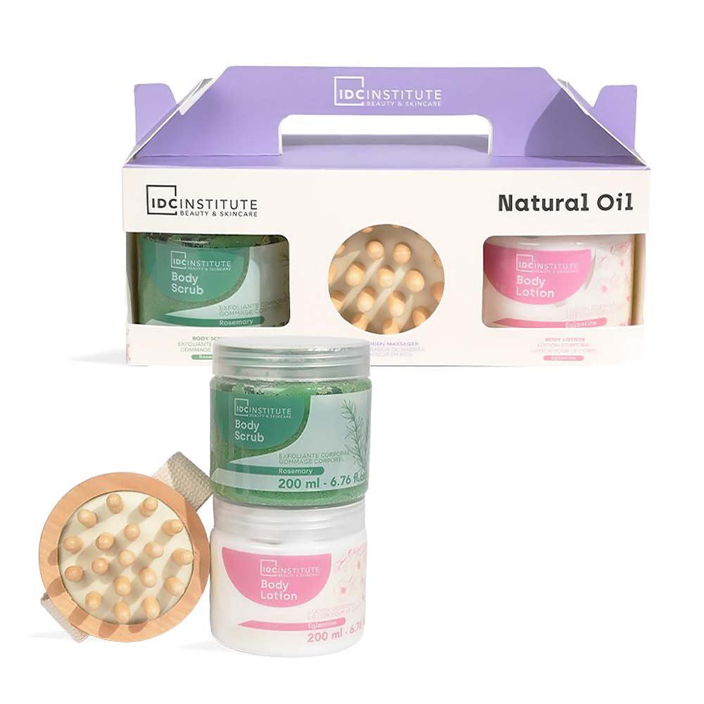IDC Institute Natural Oil At Home Massage Set – Σετ Ευεξίας με Φυτικά Έλαια 3 Τμχ
