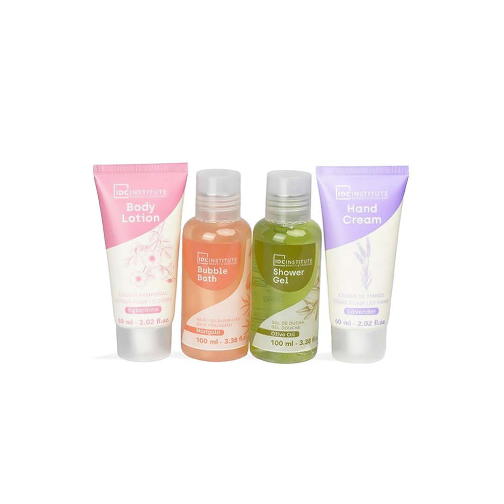 IDC Institute Natural Oil Total Care Set – Σετ Μπάνιου & Περιποίησης με Φυτικά Έλαια 4 Τμχ