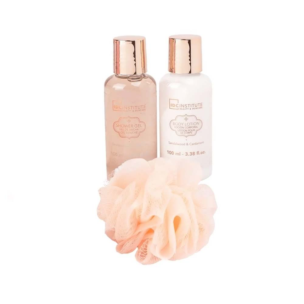 IDC Institute Scented Bath Bronze Bag Set – Σετ Περιποίησης με Τσαντάκι 4 Τμχ