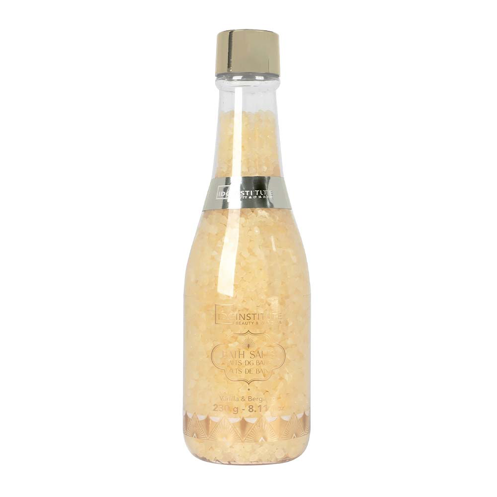 IDC Institute Scented Bath Gold Salts in Bottle Vanilla & Bergamot – Άλατα Μπάνιου 230gr - 1 Τμχ