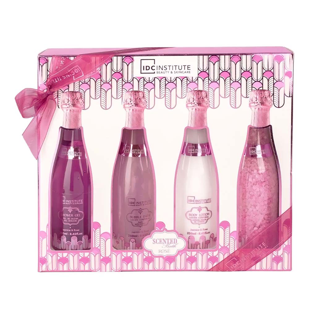 IDC Institute Scented Bath Rose Champagne Set Jasmine & Rose – Σετ Μπάνιου 4 Τμχ