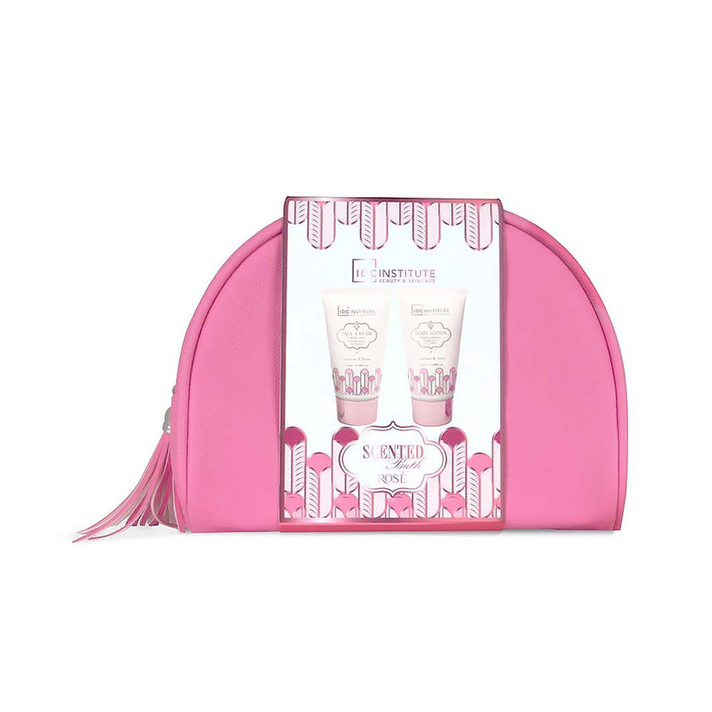 IDC Institute Scented Bath Rose Cosmetic Bag Set – Σετ Μπάνιου 3 Τμχ 18x14x8 εκ