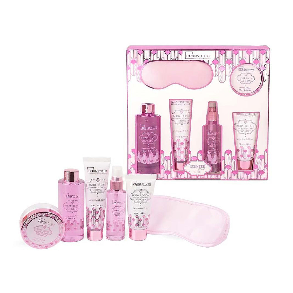 IDC Institute Scented Bath Rose Jasmine & Rose – Σετ Δώρου Περιποίησης 6 Τμχ