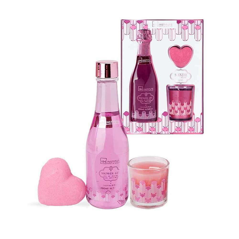 IDC Institute Scented Bath Rose Perfect Glow – Σετ Μπάνιου 3 Τμχ