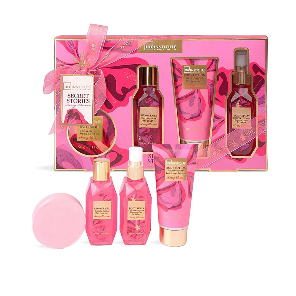 IDC Institute Secret Stories Cherry Blossom Set – Σετ Μπάνιου & Περιποίησης 4 Τμχ 25x16x4 εκ