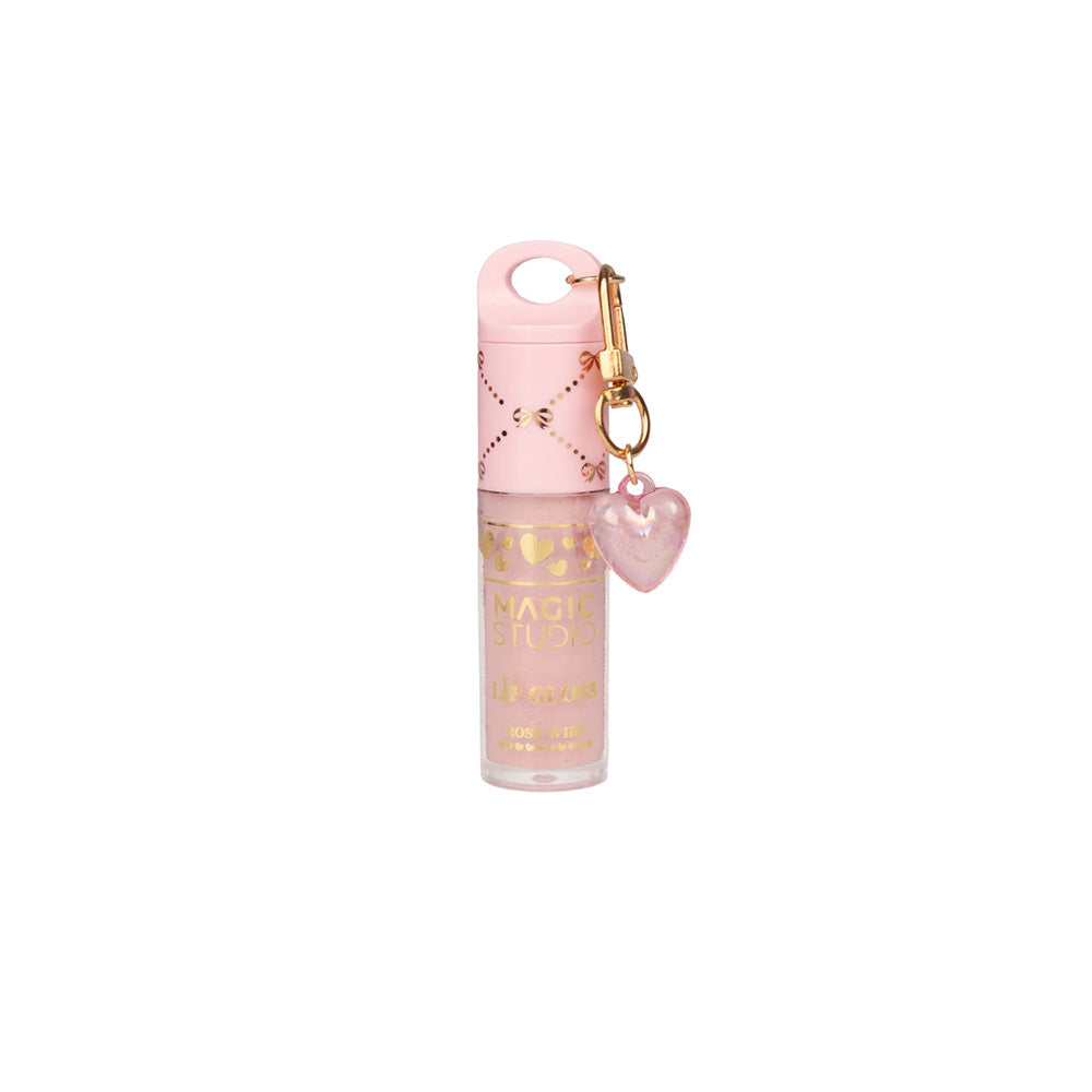IDC Magic Studio Lip Gloss + Charm – Lip Gloss με Διακοσμητικό Charm σε 3 Γεύσεις Cherry Pop, Pink Glaze & Rose Whip (1 Τμχ)