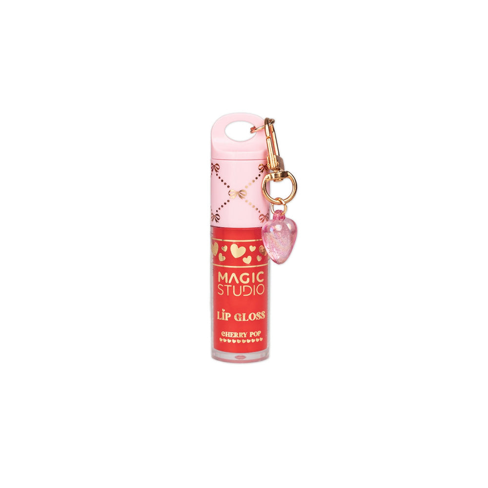 IDC Magic Studio Lip Gloss + Charm – Lip Gloss με Διακοσμητικό Charm σε 3 Γεύσεις Cherry Pop, Pink Glaze & Rose Whip (1 Τμχ)
