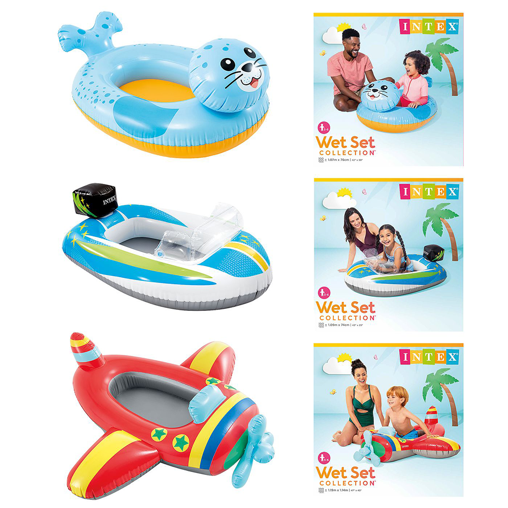 INTEXIntex Φουσκωτή Παιδική Βάρκα Αεροπλανάκι, Αμάξι & Ψαράκι  ~109x74 εκ 3 Σχέδια 1 Τεμάχιοpapell.gr