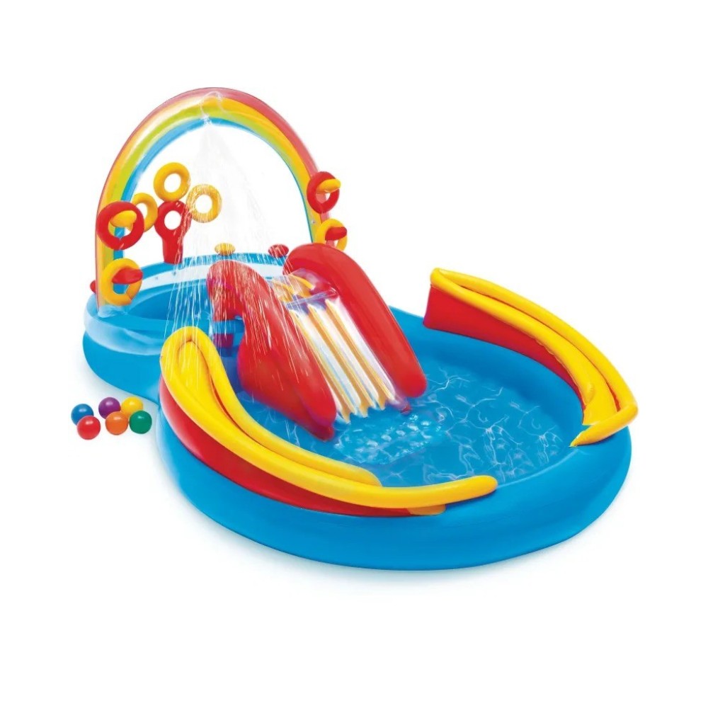 Intex Παιδική Πισίνα Ουράνιο Τόξο Play Center 297x193x135 εκ