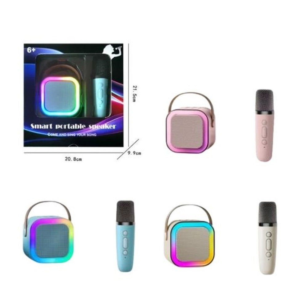 Ηχείο Bluetooth Karaoke με Ασύρματο Μικρόφωνο σε Διάφορα Χρώματα - 1 Τμχ