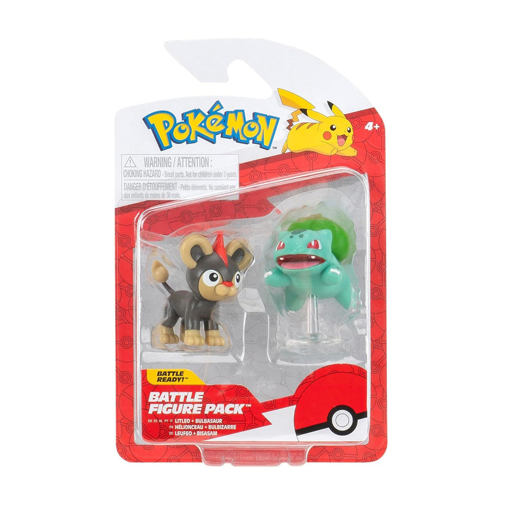 Jazwares Pokemon Battle Figure 2 Pack Litleo & Bulbasaur 5 εκ