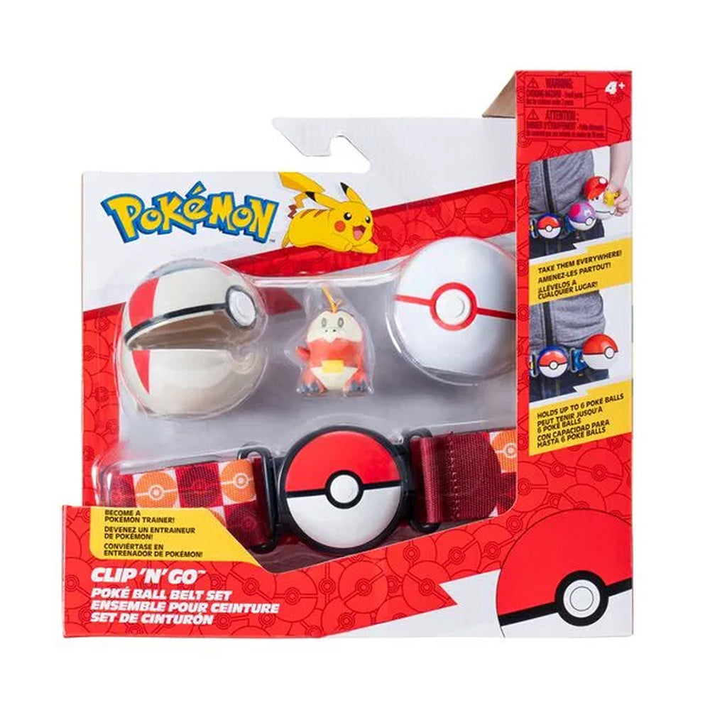 Jazwares Pokémon Clip ‘N’ Go Πορτοκαλί Ζώνη με Poké Balls & Φιγούρα Fuecoco Wave 20