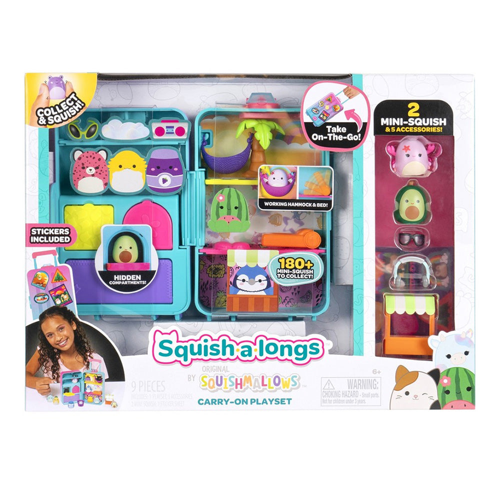 Jazwares Squish-a-longs Σετ ΠΑιχνιδιού Χειραποσκευή με 2 Φιγούρες & 4 Αξεσουάρ