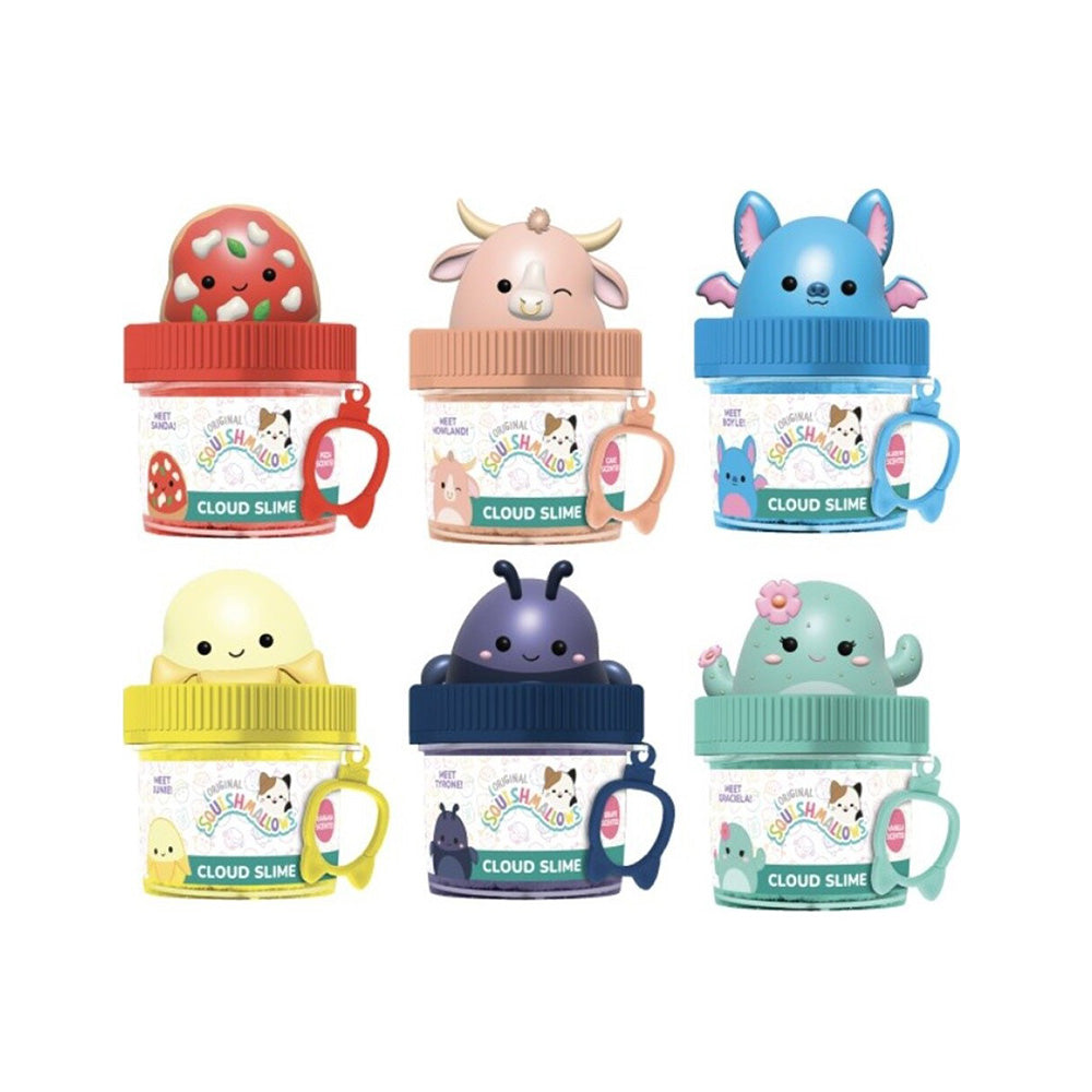 Jazwares Squishmallows - Blind Slime Μπρελόκ με Topper σε Βαζάκι σε 6 Σχέδια - 1 Τμχ