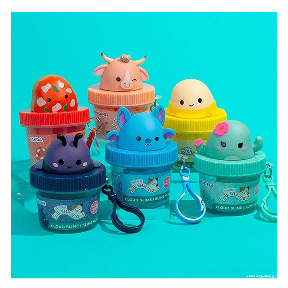 Jazwares Squishmallows - Blind Slime Μπρελόκ με Topper σε Βαζάκι σε 6 Σχέδια - 1 Τμχ