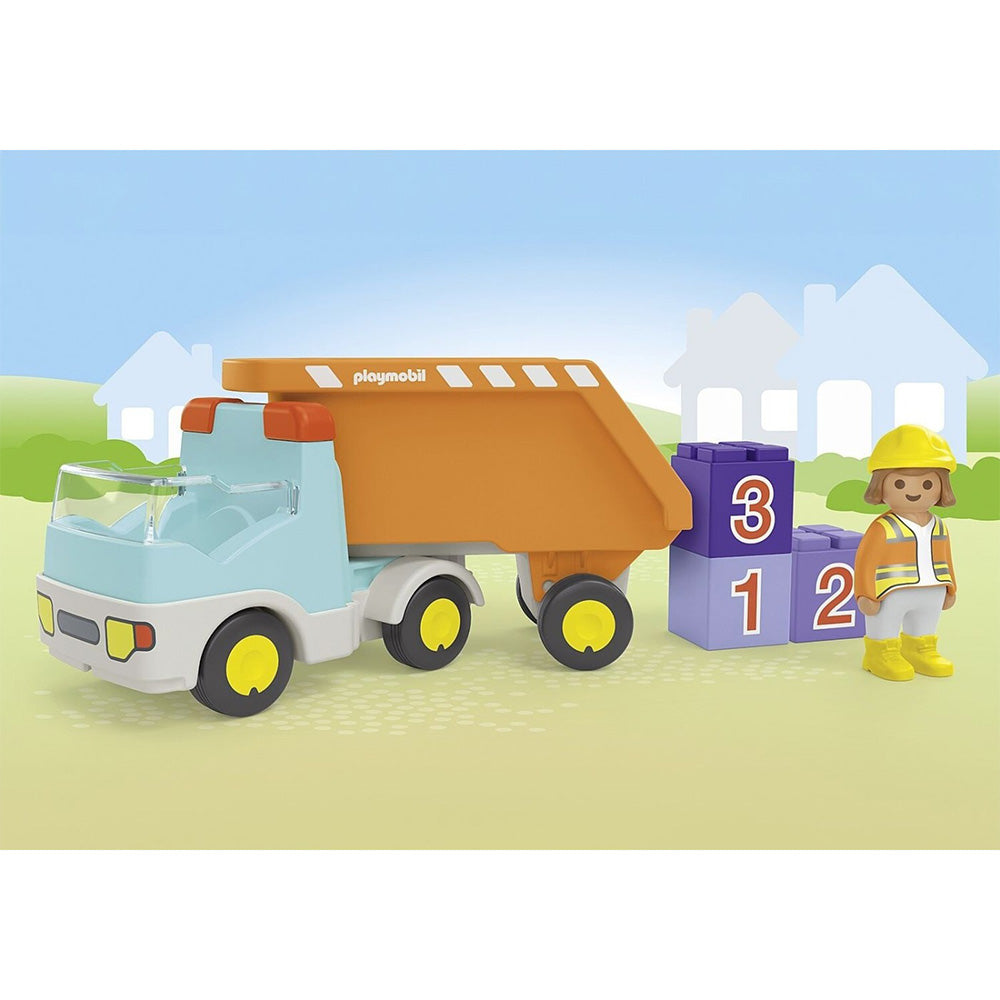 71685 Playmobil Junior Ανατρεπόμενο Φορτηγό Με Εργάτη 