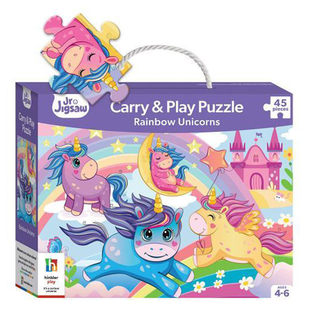Junior Jigsaw Carry & Play: Rainbow Unicorns 45pcs