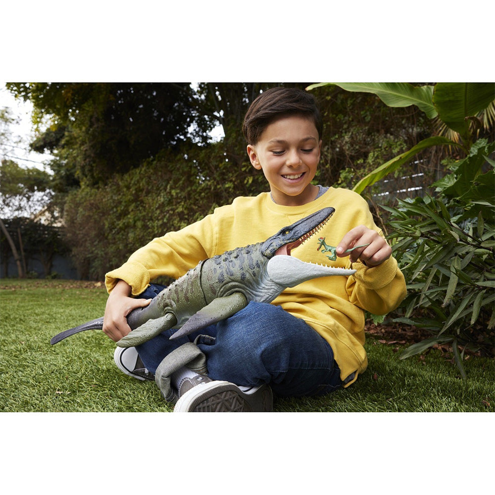 Jurassic World Rebirth Bite N Blast Mosasaurus And Mini Dilophosaurus Με Λειτουργία Κίνησης Και Ήχους, Φιγούρα Παιχνιδιού 