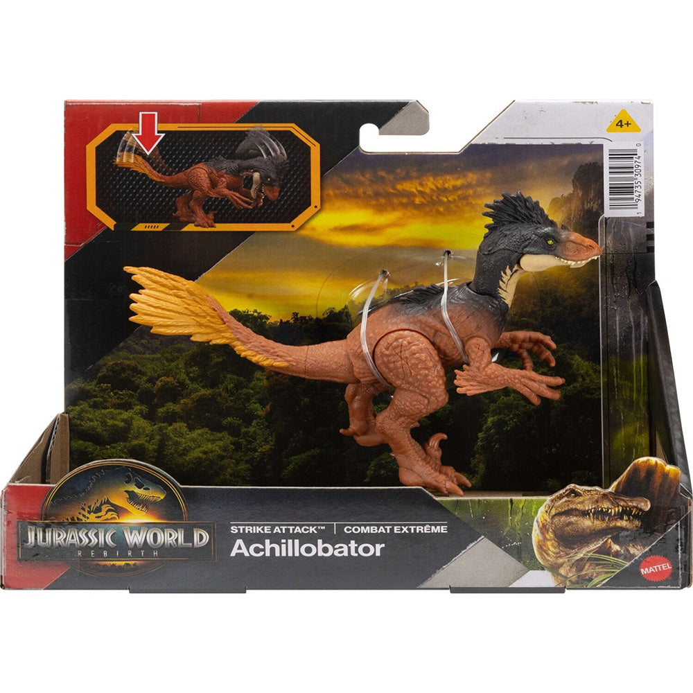 Jurassic World Rebirth Strike Attack Achillobator Dinosaur Toy, Single Strike 