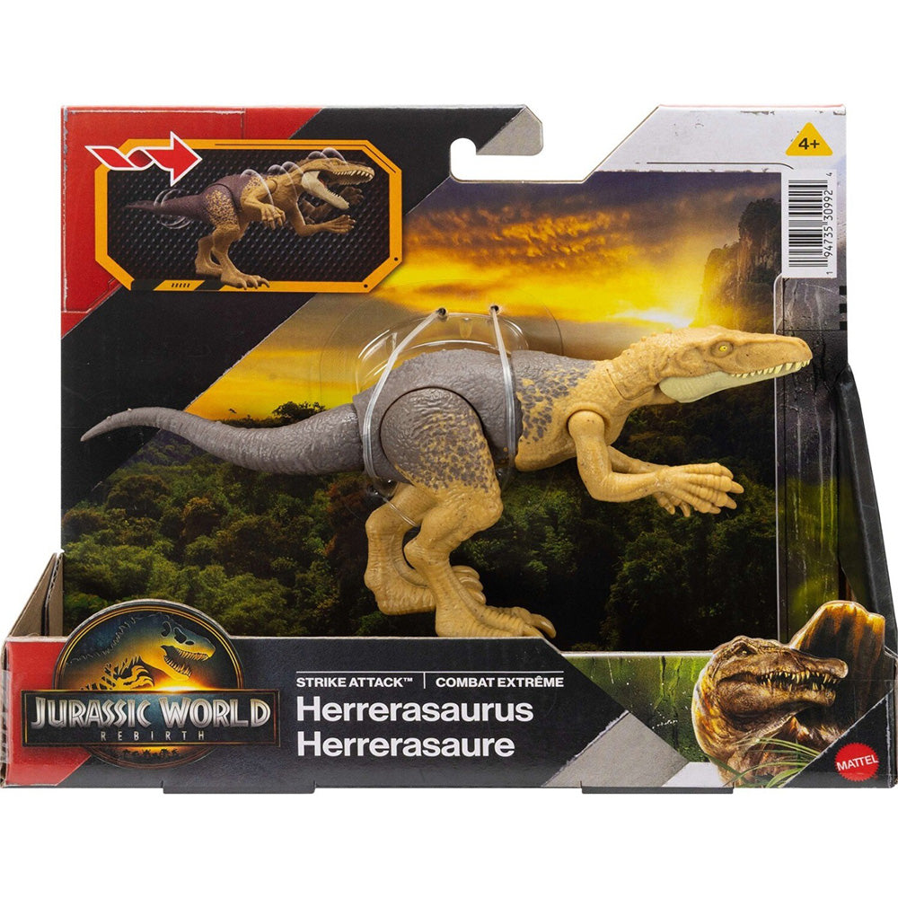 Jurassic World Rebirth Strike Attack Herrerasaurus Dinosaur Toy, Single Strike 