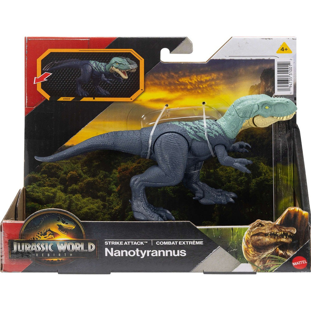 Jurassic World Rebirth Strike Attack Nanotyrannus Dinosaur Toy, Single Strike 