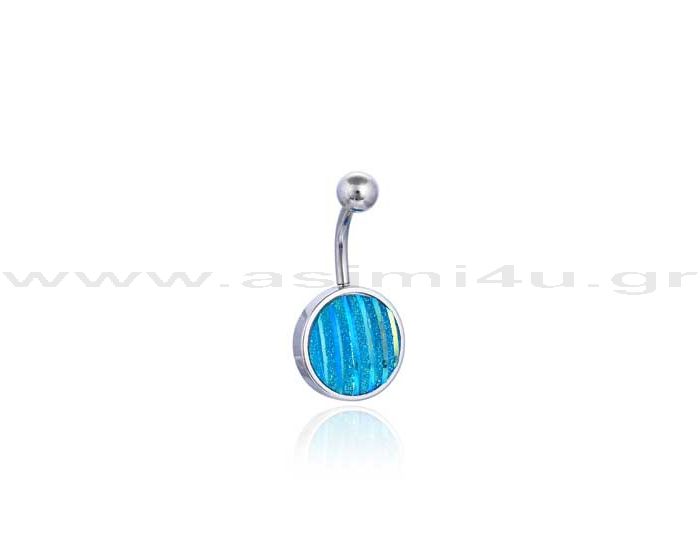 Σκουλαρικι Αφαλου Χρωματιστο Κρυσταλλο