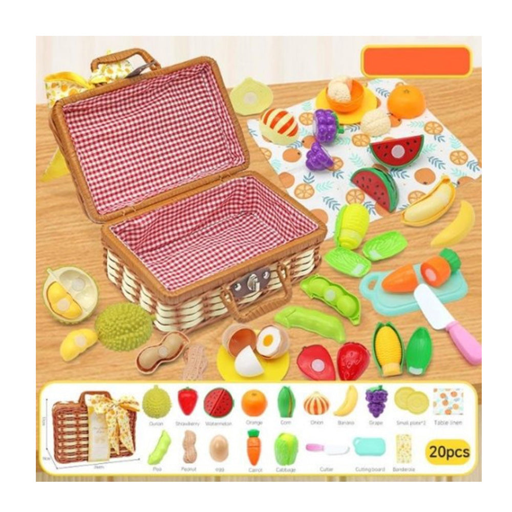 Παιδικό Καλάθι Πικ-Νικ Με Φρούτα & Λαχανικά 20τμχ 26X11X17εκ