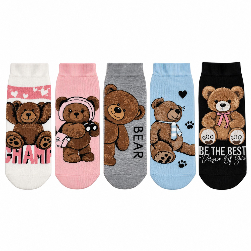 Κάλτσες Γυναικείες Teddy Bear 36-41 σε 5 Σχέδια - 1 Ζευγάρι