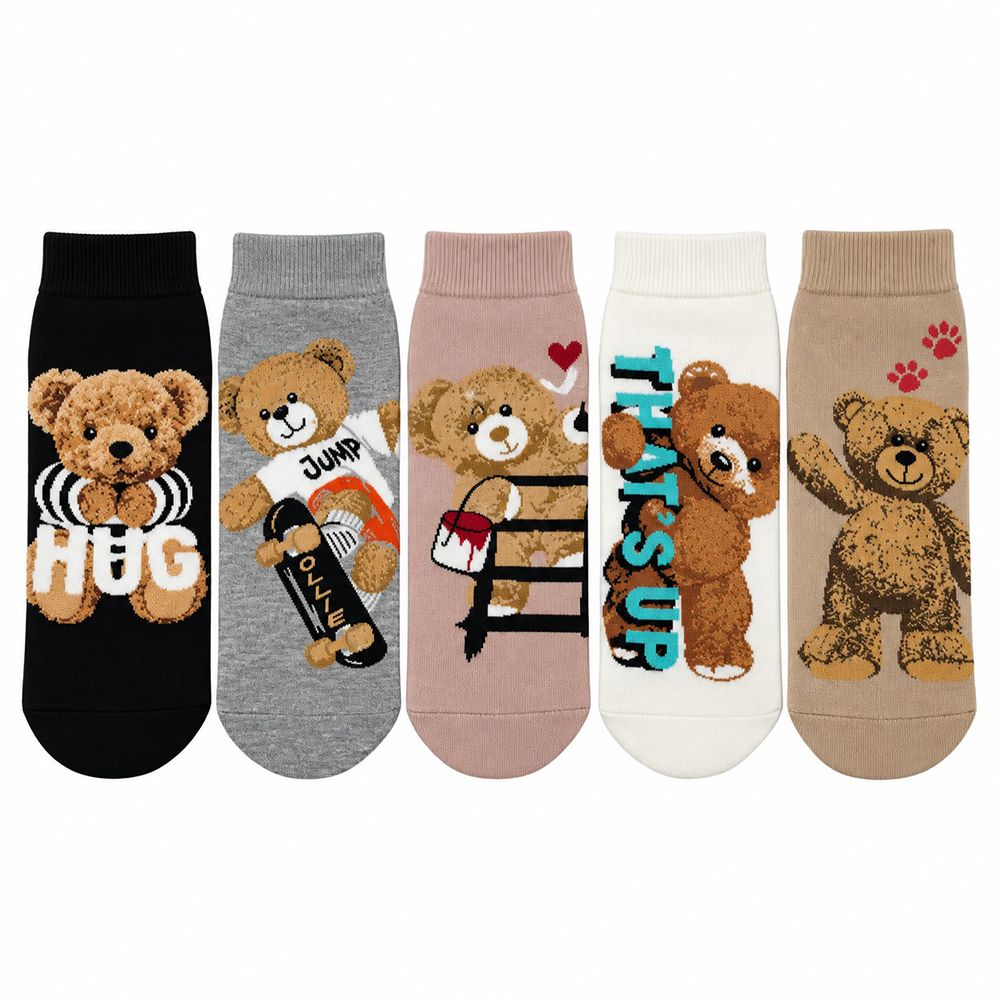 Γυναικείες Κάλτσες Teddy Bear 36-41 σε 5 Σχέδια - 1 Ζευγάρι