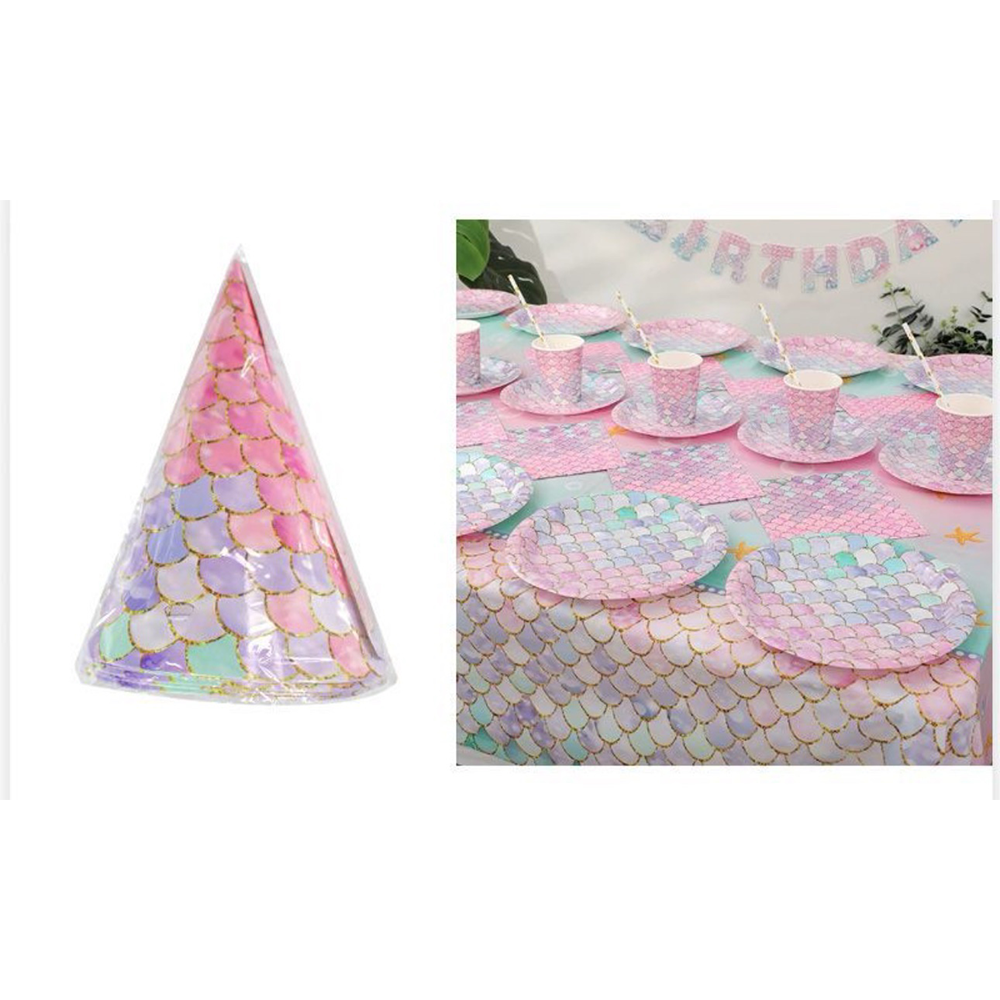 Καπελάκια Party Σχέδιο Ουρά Γοργόνας 20εκ 6Τμχ