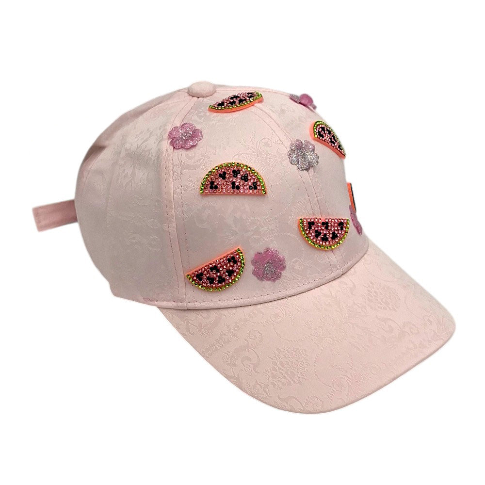 Παιδικό Καπέλο Jockey με Καρπούζι & Στρας σε 3 Χρώματα - 1 Τμχ