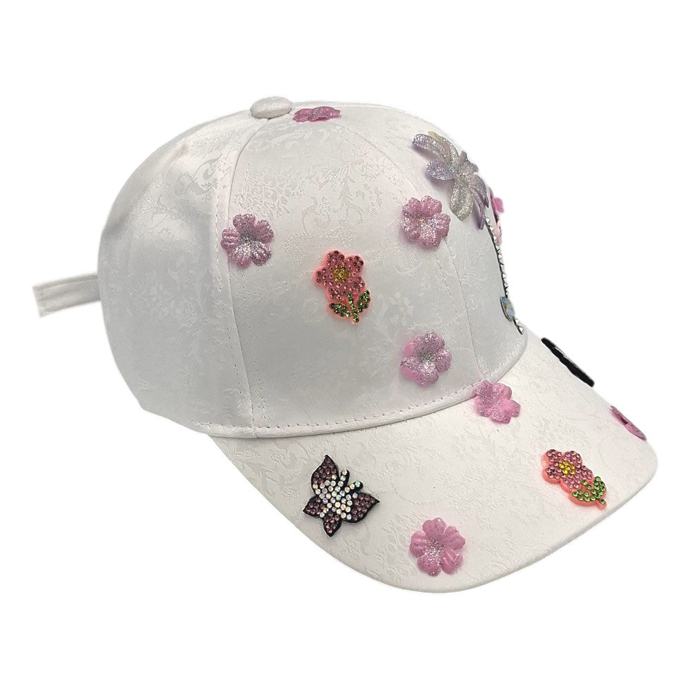 Παιδικό Καπέλο Jockey με Πεταλούδες & Στρας σε 3 Χρώματα - 1 Τμχ