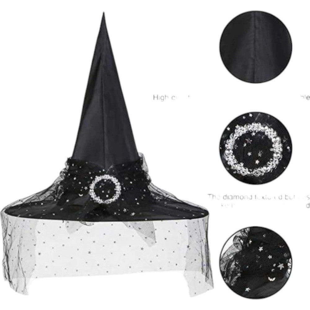 MaskarataΚαπέλο Μάγισσας Με Τούλι 2 Χρώματαpapell.gr