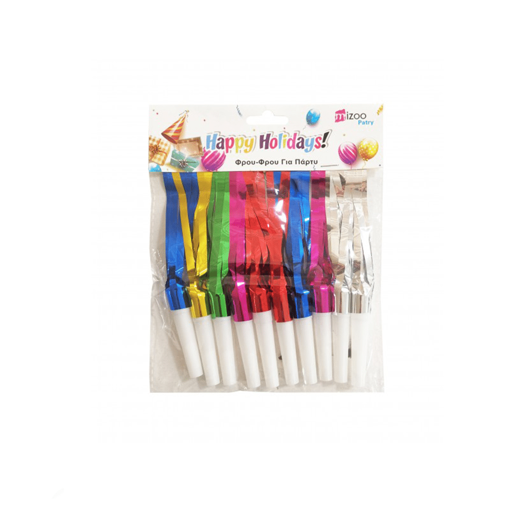 mizooΚαραμούζες Για Party Με Πλαστικό Στόμιο Πολύχρωμες 10Τμχpapell.gr