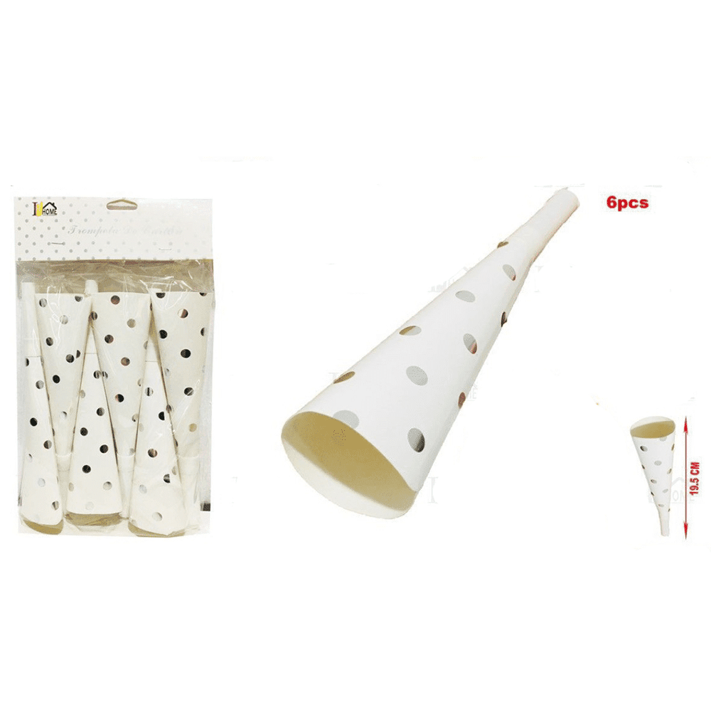 papell.grΚαραμουζες Party  Χαρτινες Ασημι Βουλες 6 Τμχpapell.gr