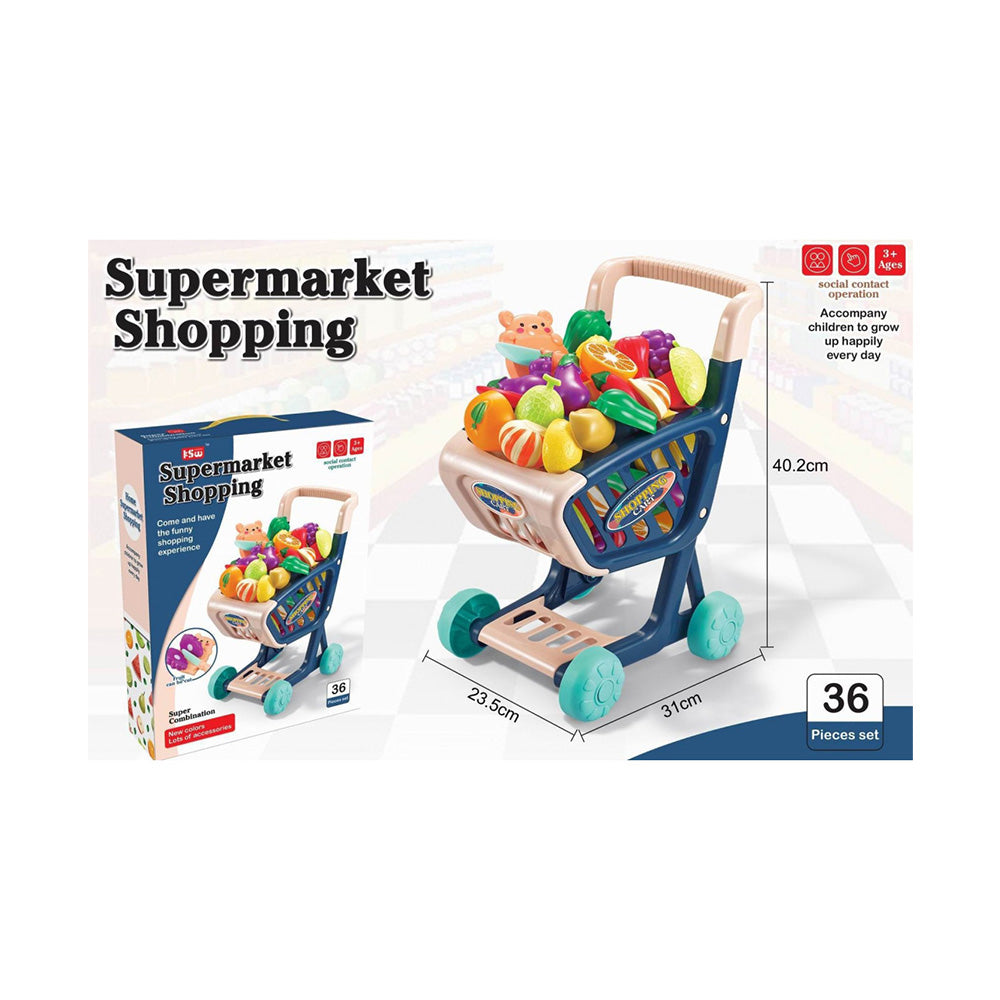 Καρότσι Super Market Με Φρούτα Κοπής 36τμχ 43x33εκ