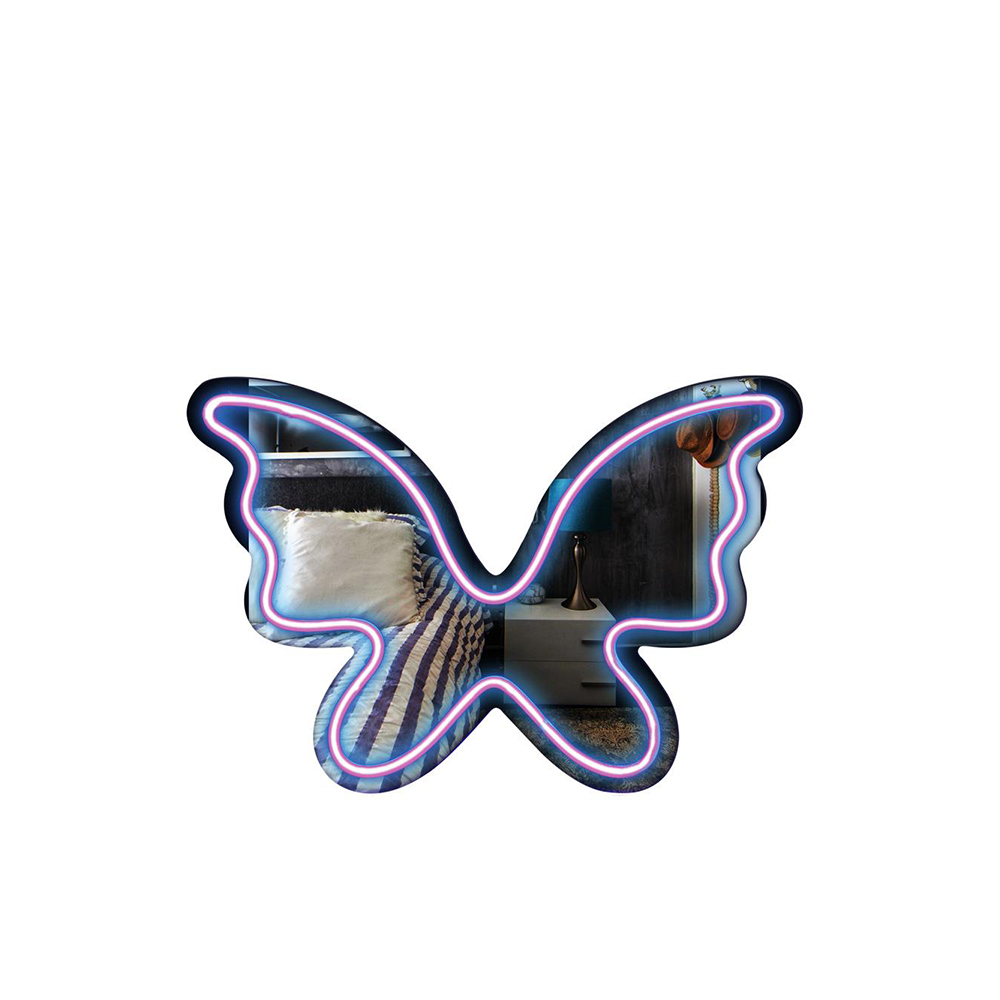 Mood Καθρέφτης Neon LED Πεταλούδα Μπλε 35x23.8εκ