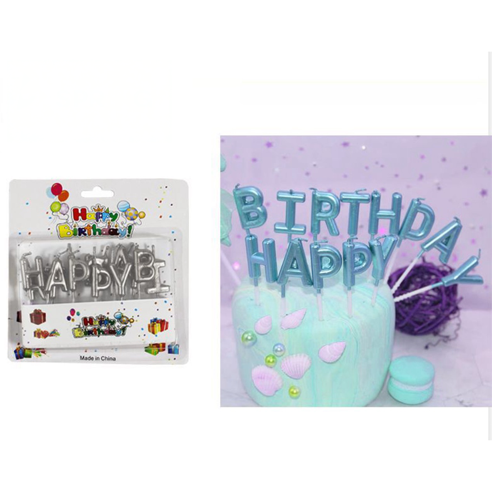 Κεράκια Γενεθλίων ''Happy Birthday'' Γράμματα Ασημί 3εκ