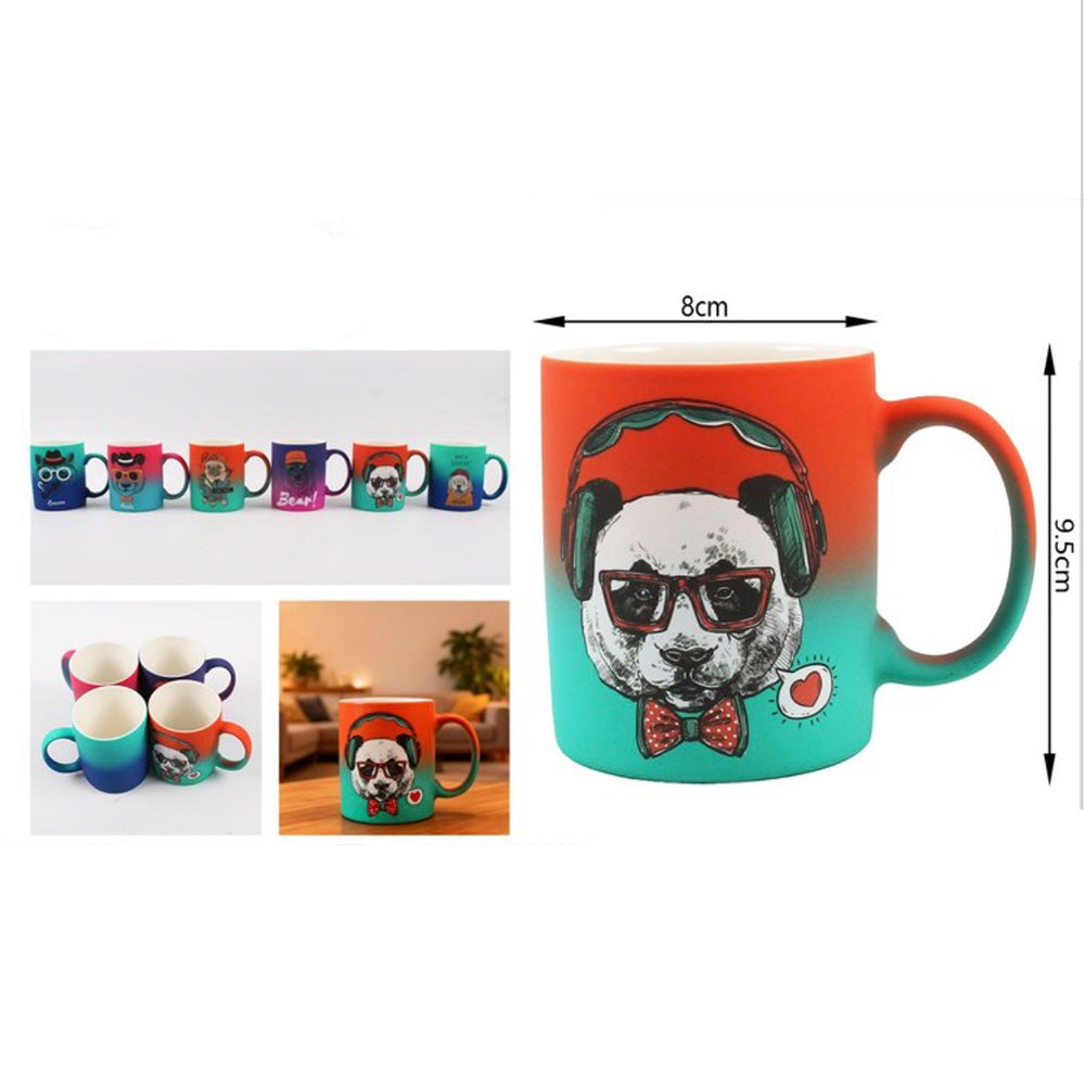 Κεραμική Κούπα Ombre Dogs 9,5 x 8 εκ σε 6 Χρώματα – 1 Τμχ