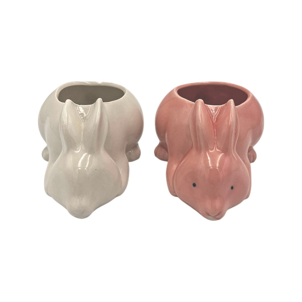 Διακοσμητικό Βαζάκι Κεραμικό Λαγουδάκι 11x5 εκ σε 2 Χρώματα - 1 Τμχ