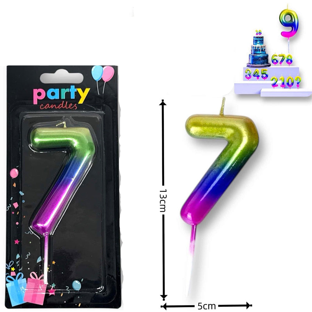 Κερί Γενεθλίων Πολύχρωμο Μεταλλιζέ Νο 7 – 13 εκ