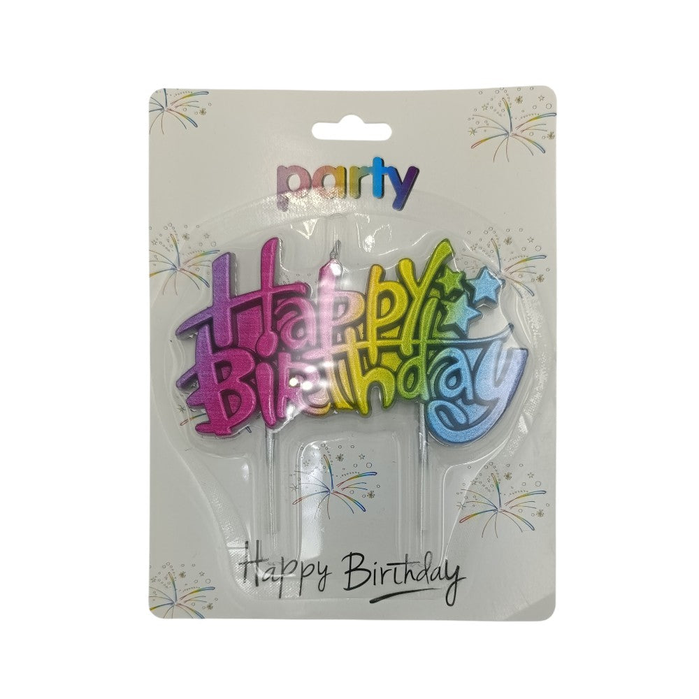 Κερί Τούρτας Γενεθλίων Happy Birthday Colorful