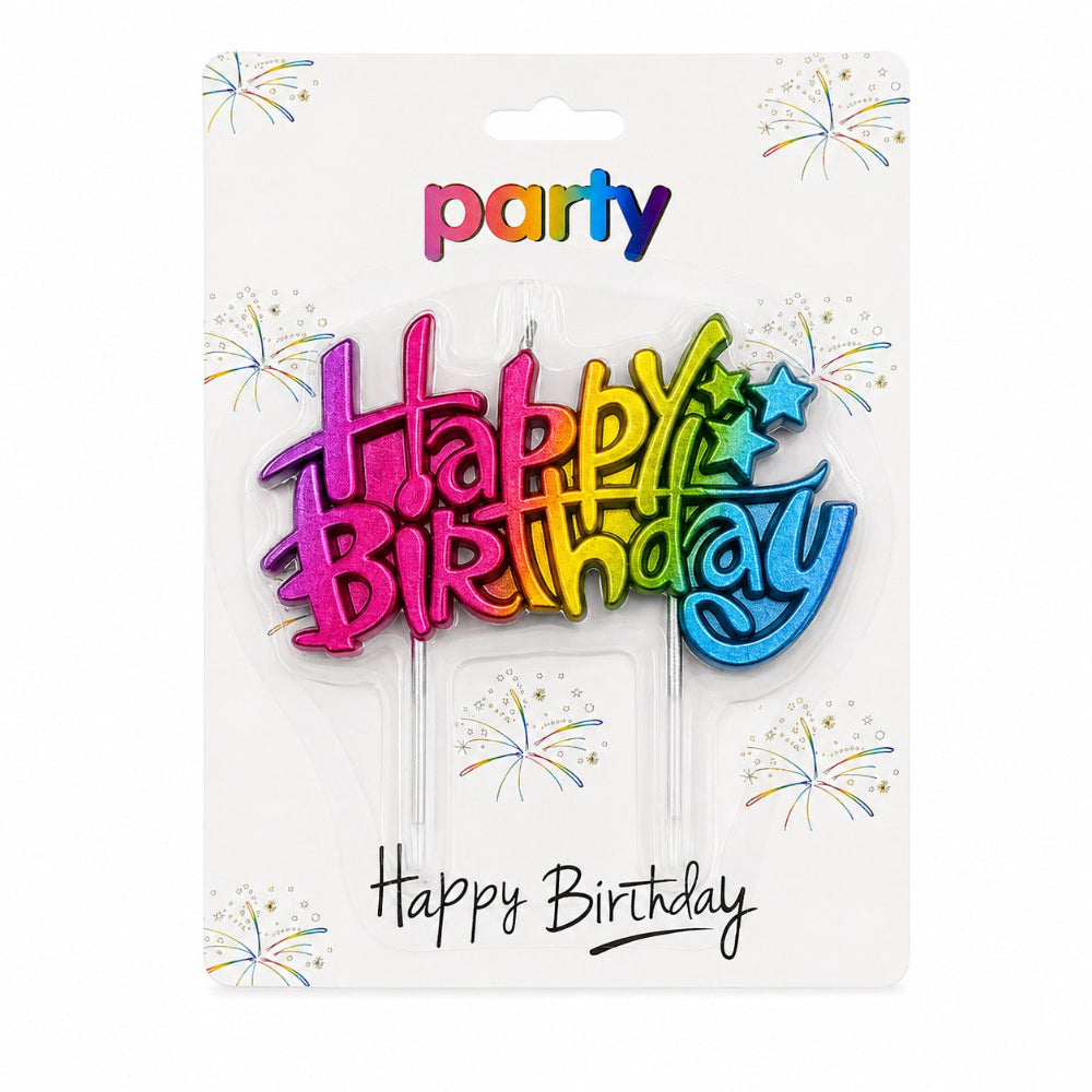 Κερί Τούρτας Γενεθλίων Happy Birthday Colorful