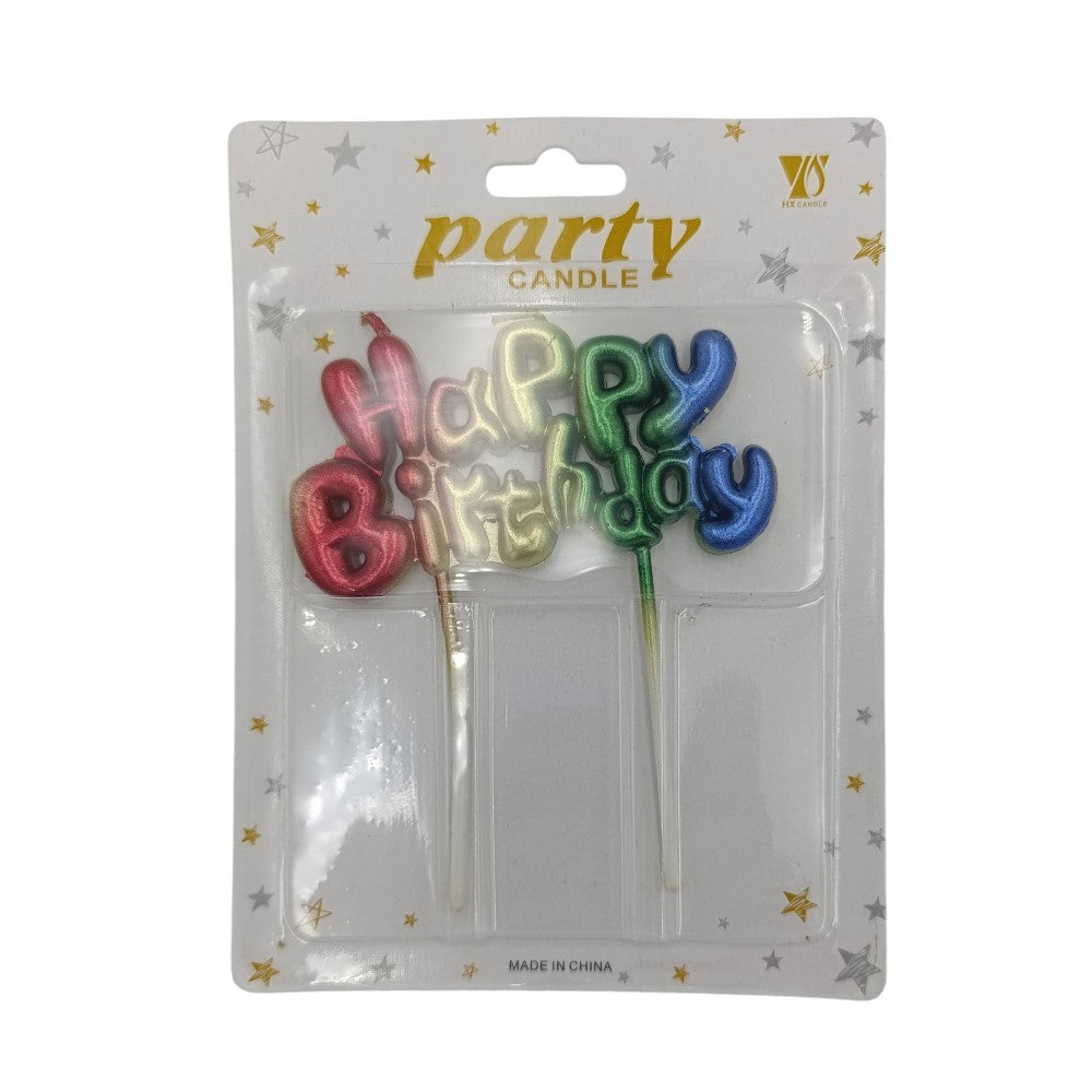 Κερί Τούρτας Γενεθλίων Happy Birthday Πολύχρωμο