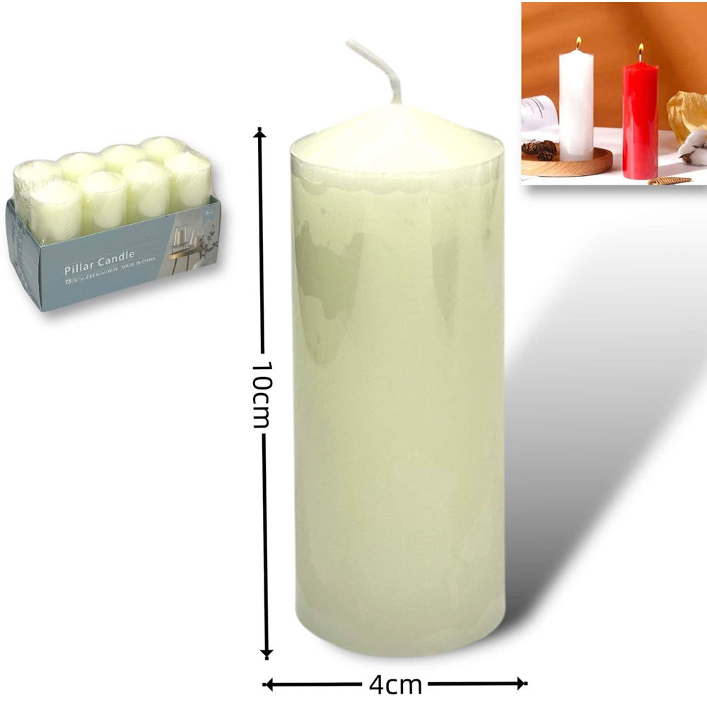 Κερί Στρόγγυλο Λευκό 10×6 εκ - 1 Τμχ