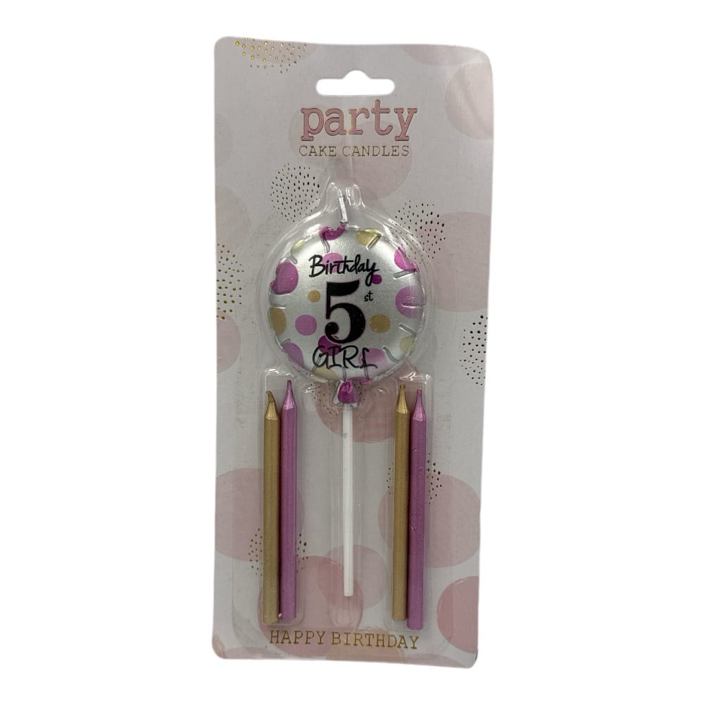 ΟΕΜΚεριά Αριθμός Σε Μπαλόνι Ροζ + Απλά 5Τμχ Νοpapell.gr